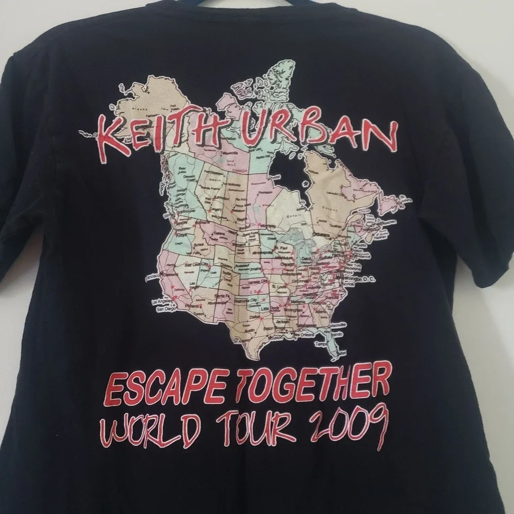 Keith Urban T Shirt Unisex Medium Black Escape Together‎ World Tour 2009 Coutry